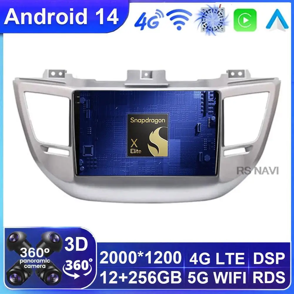 

Android 14 For Hyundai Tucson 3 ix35 2015 - 2018 Car Radio Video Player Multimedia Navigation GPS No 2din BT 5G WIFI Stereo Auto