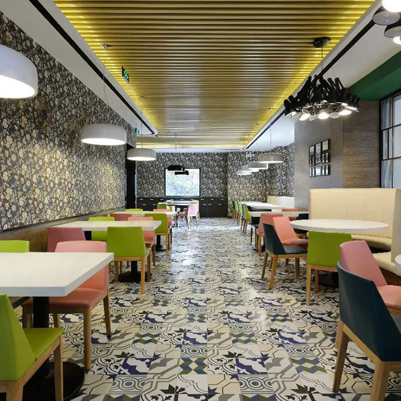 Modern style simple theme tea restaurant dining table and chair set living room furniture