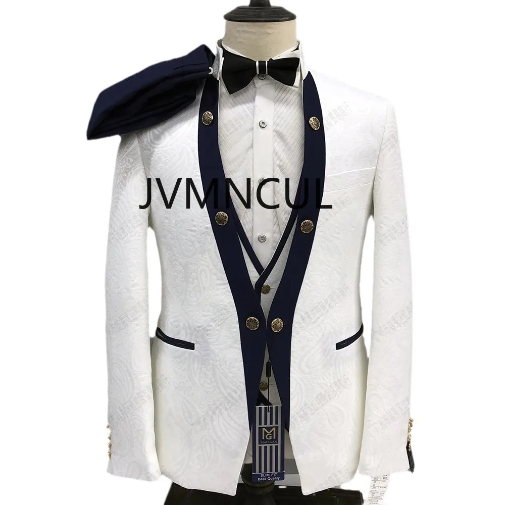 2025 3-Piece White Men's Suit Set for Work, Wedding, and Celeb Parties, Best Amazon Suit for Men's Formal and Semi-Formal Events