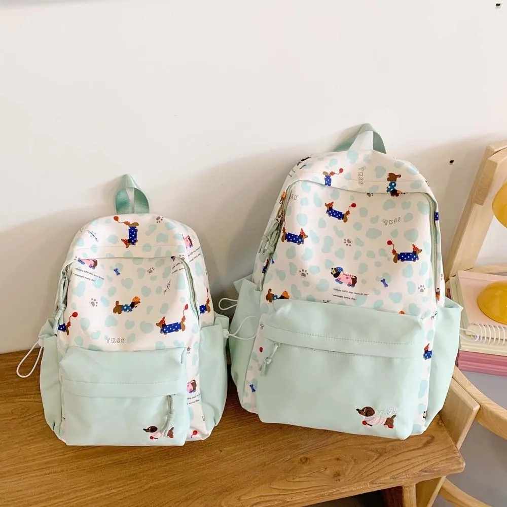 

Daypack Nylon Dachshund Backpack Contrast Color Durable Students School Bag Polyester Fixed Webbing Large Capacity Backpack