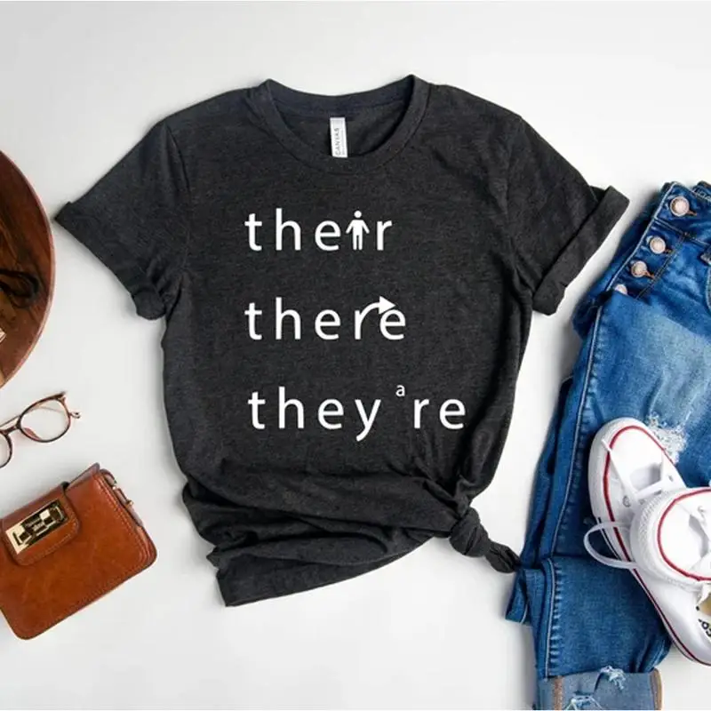 There Their They re T Shirt Funny English Teacher Grammar Gift Graphic Tees