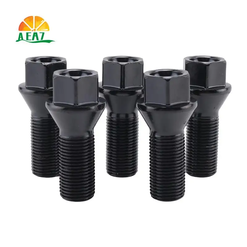 

AEA7-5Pcs M14 X 1.25 Black Wheel Locking Lug Bolt Nut Steel 36136781151 For -BMW X3 X5 E70 E71 F20 F25 X5 X6