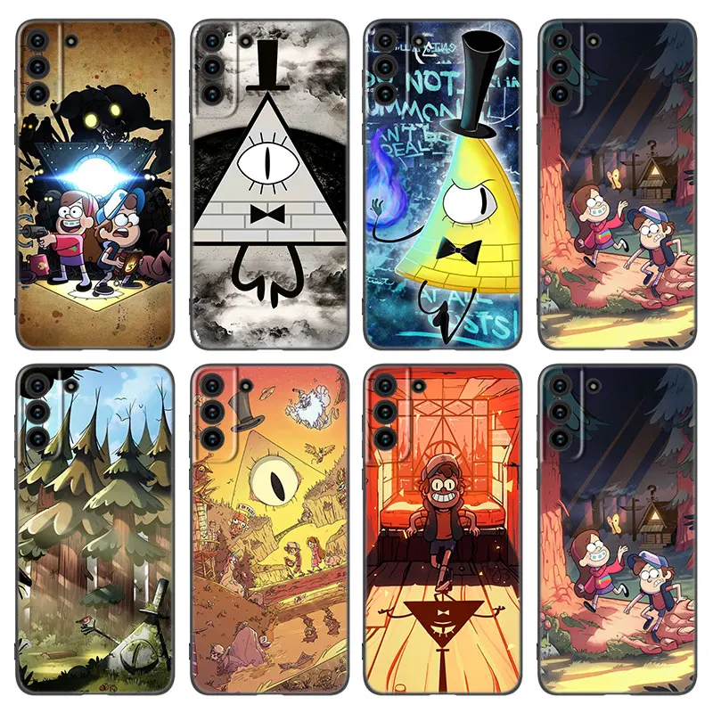 Gravity Falls Phone Case For Samsung Galaxy S23 S21 S20 FE S24 S22 Ultra S10E S10 S9 S8 Plus Black Silicone Cover