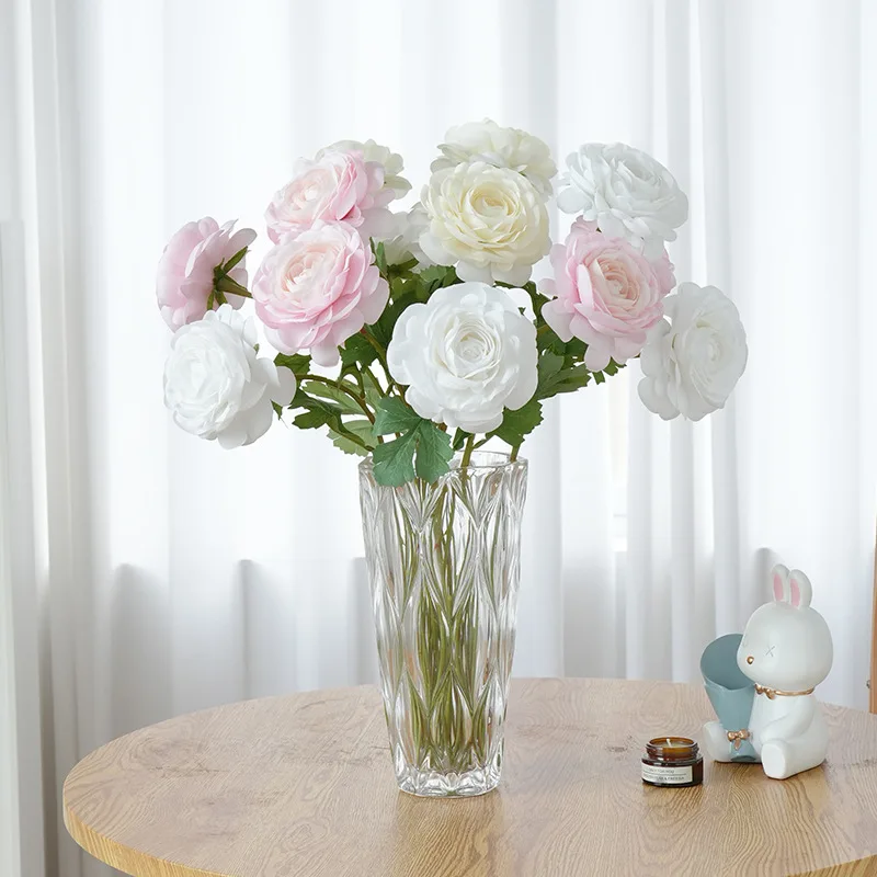 Beautiful Rose Peony Artificial Silk Flowers, Small White Bouquet, Home Party, Wedding Decoration, Fake Flowers, Best Selling