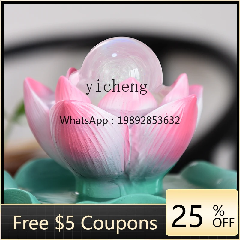 EE  ornament, running water fountain, desktop lotus decoration, lucky feng shui wheel humidifier