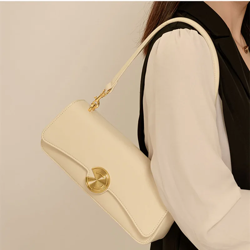 

Genuine Leather Underarm Bag - New High-End Women's Tote & Crossbody Baguette Bag - Handheld Fashion Purse