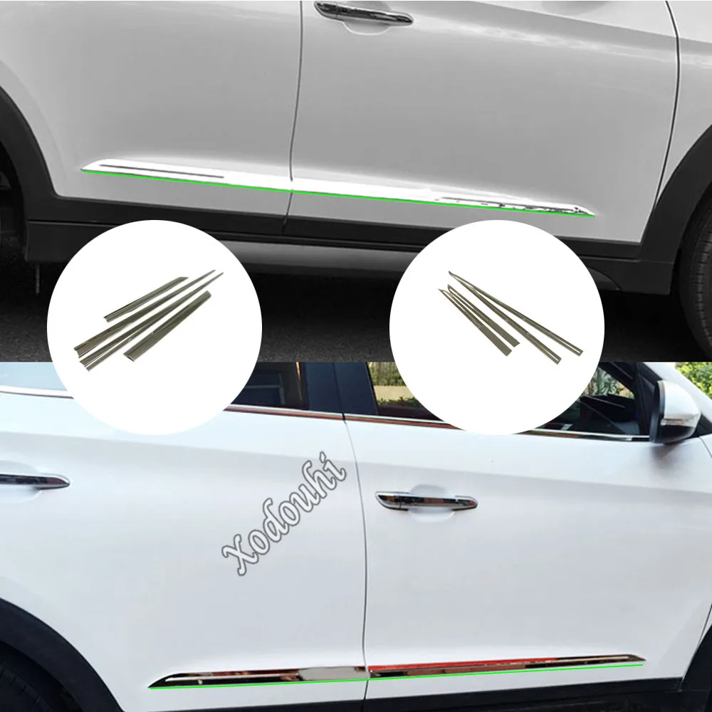 Car Styling Stainless Steel Door Body Trim Stick Strip Molding Stream Lamp Panel Bumper For Hyundai Tucson 2019 2020 2021 2022