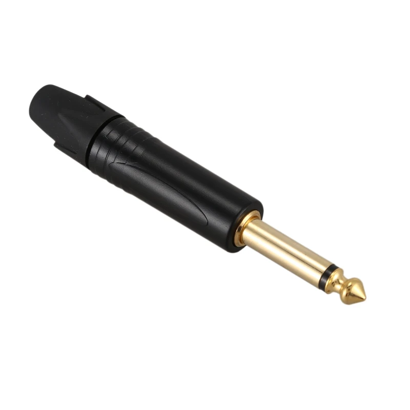 Gold Plating 10Pcs Plug Mono Professional 2 Pole 6.35 Mm 6.5Mm Stereo Jack Plug Neutrik 6.35Mm Jack Black