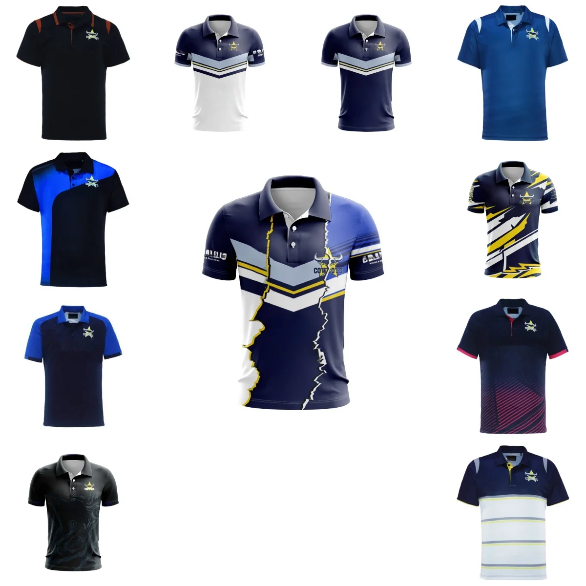 

North Queensland Cowboys 2024 rugby men's polo shirt/patchwork/home and away/legion/training uniform/high-quality polo shirt