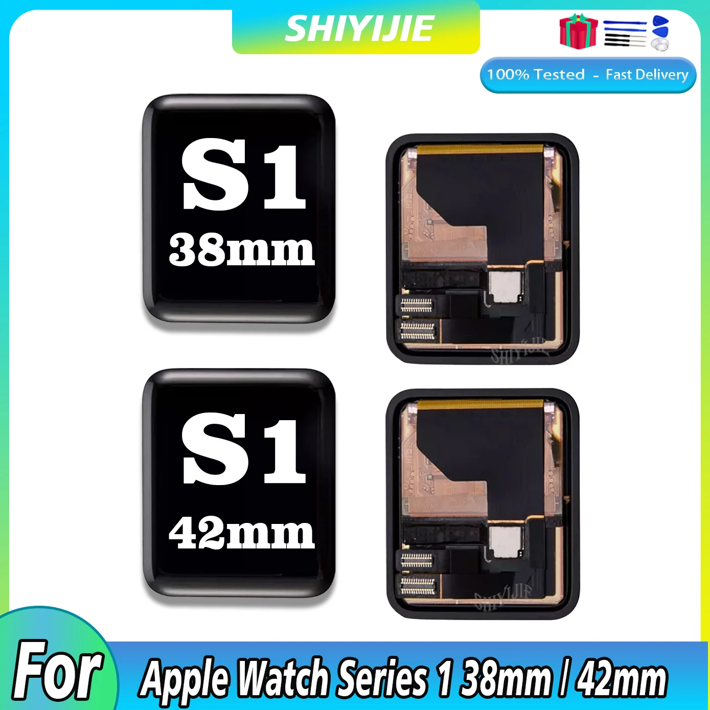 

100% Tested LCD for Apple Watch Series 1 38mm 42mm Display Touch Screen Digitizer Assembly iwatch A1554 A1553 Replace Screen