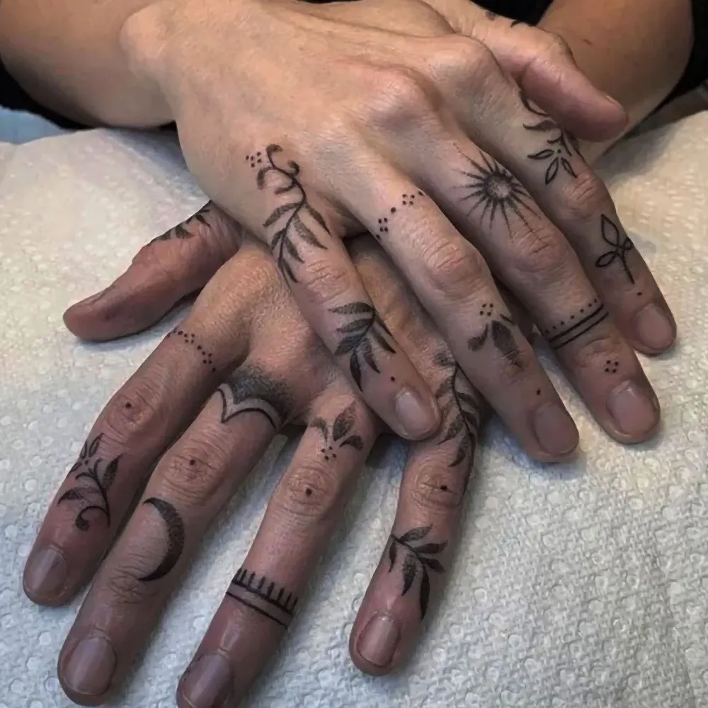 2 قطعة ملصقات الوشم شبه الدائم مقاوم للماء فروع المتاح يترك الوشم المؤقت ملصق طويل الأمد مظهر واقعي