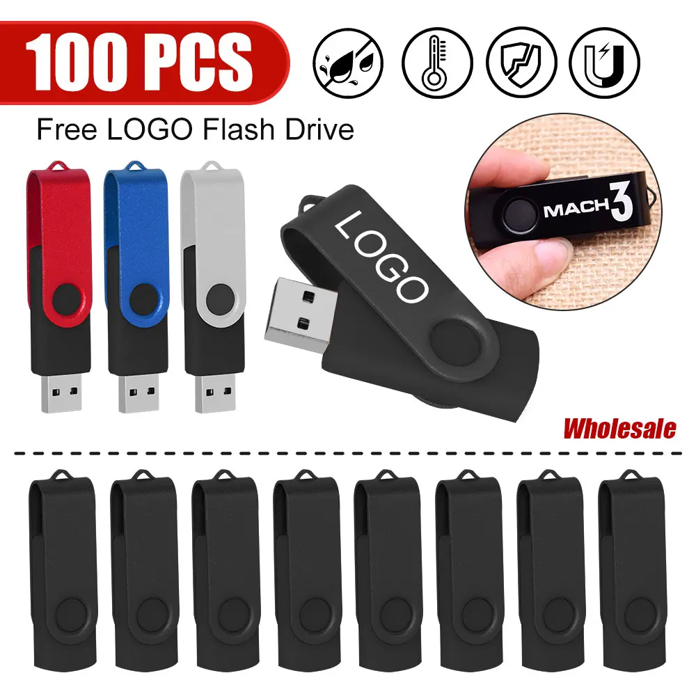 LOGOTIPO personalizado 100PCS Flash Drive Pen Drive USB Stick de alta velocidade 2. 0 4GB 8GB 16GB 32GB 64GB memoria stick memória Pendrive