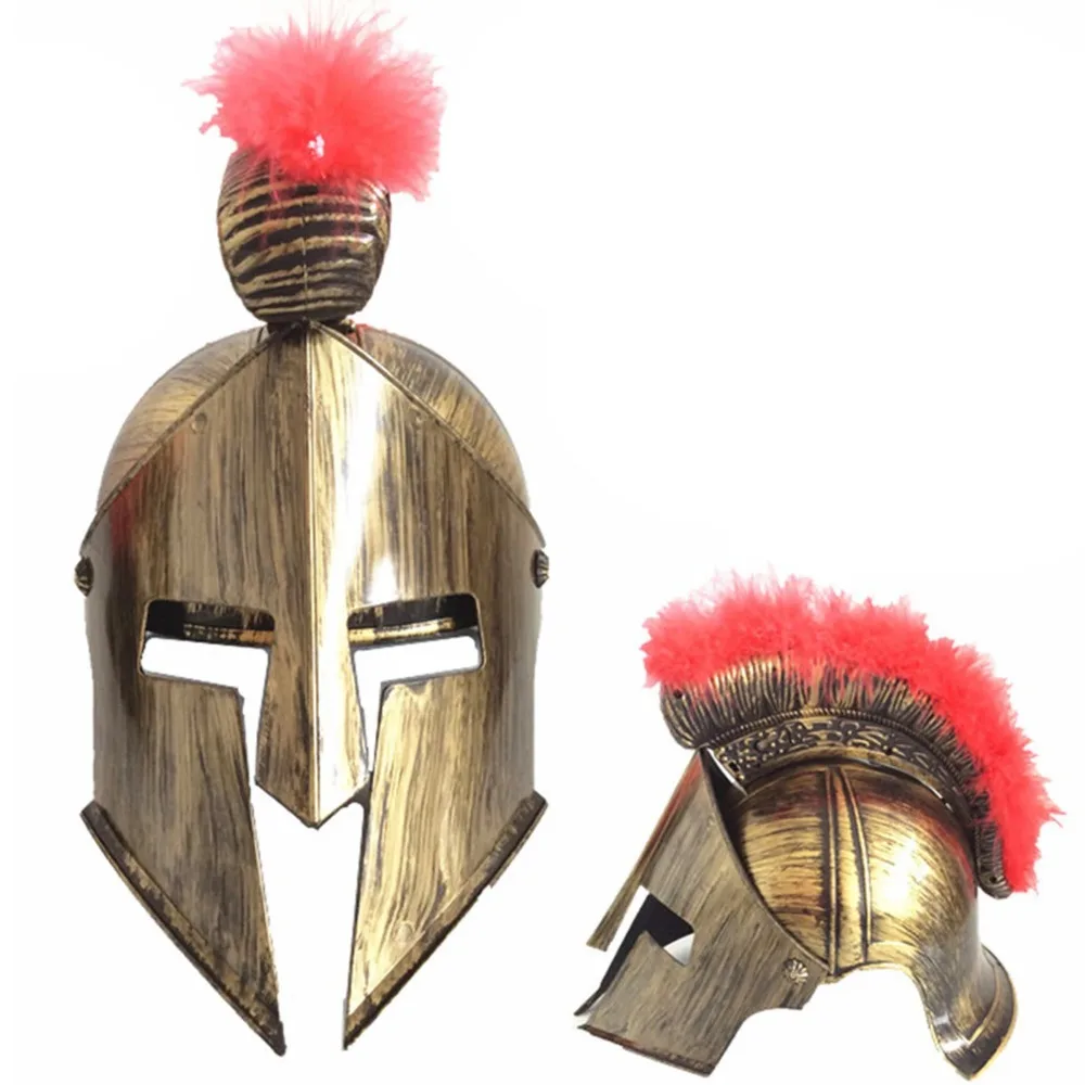 Medieval Knight Gladiator Helmet Spartan Mask Roman Warrior Greek Costume Helmet Headwear Accessory for Halloween Cosplay Prop