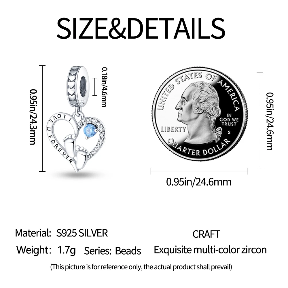 925er-Sterlingsilber, Liebesform, Mutter-Tochter-Anhänger, Armband-Charms, passend für Schmuck, Party-Perlen, DIY, feines Geschenk-Zubehör – Detail 34