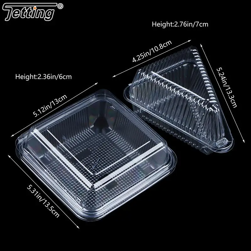 10Pcs Square Cheesecake Boxes Slice Cake Box Triangle Pie Holders Cake Box Cupcake Slice Container For Bakery Party Wedding