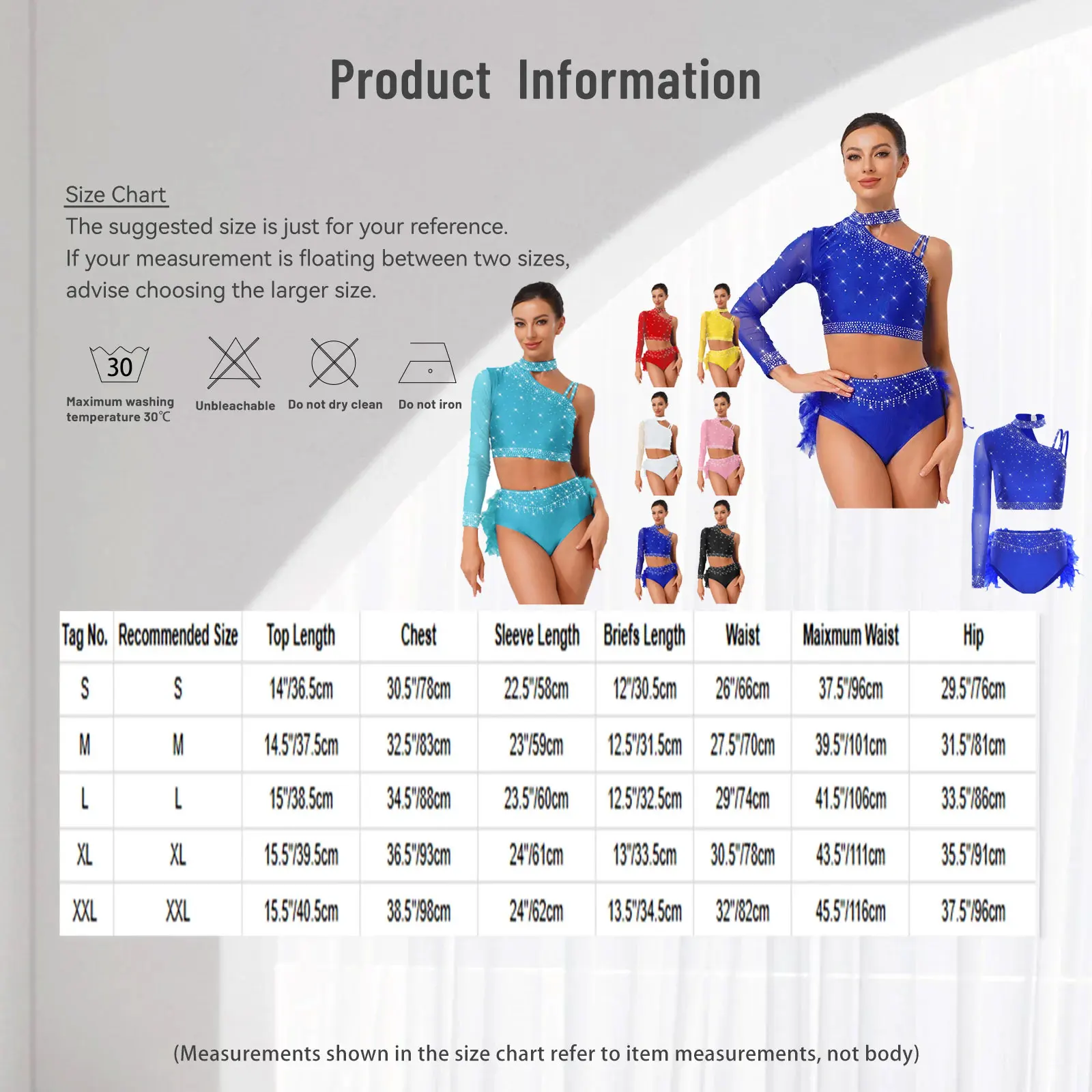 Damskie bezrękawniki do baletu lirycznego z dżetami i mini trykoty z spódniczką, nowoczesne stroje do cheerleadingu i tańca współczesnego.