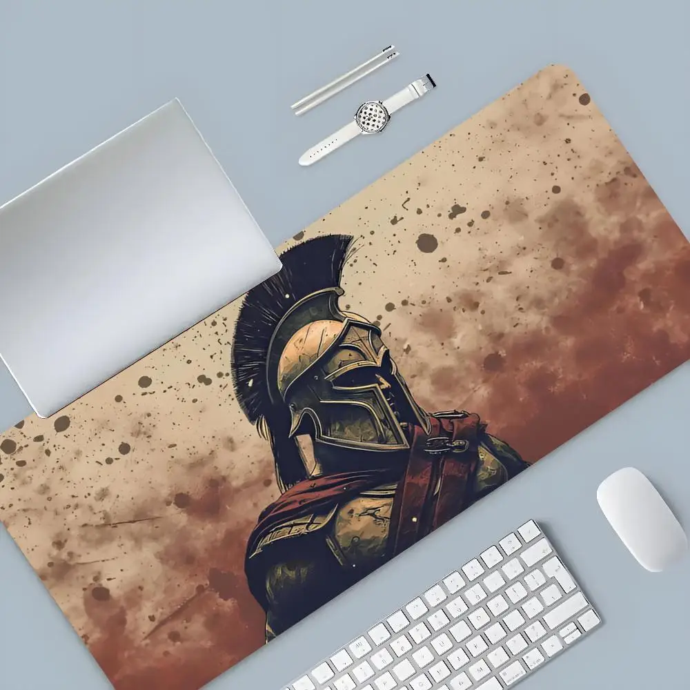Black Spartan Warrior Mouse Pad Cartoon Lockedge Large Gaming Pad Computer Gamer Keyboard Mouse Mat Desk Mousepad for PC Desk Pa
