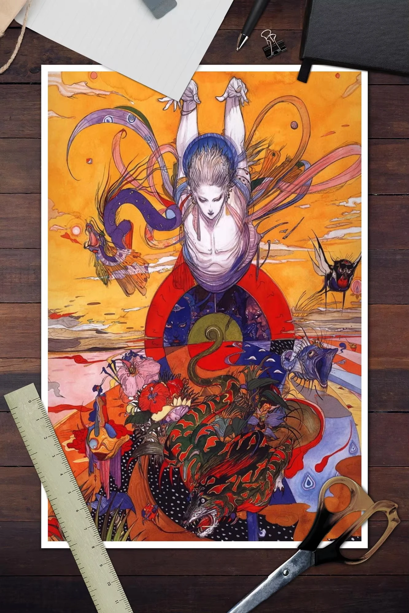 Yoshitaka Amano Final Fantasy Anime Video Game Canvas Art Poster and Wall Art Picture Print Modern Family bedroom Decor