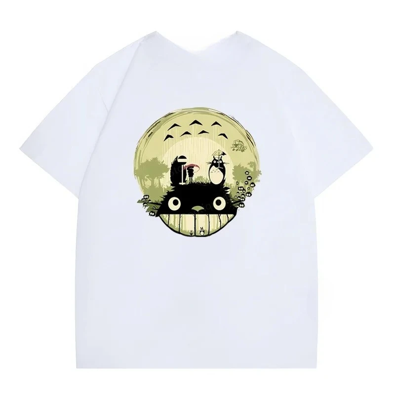 Miyazaki Totoro, marca de moda de verano, camiseta de manga corta para mujer, camiseta de manga corta estilo Y2K para parejas y mujeres