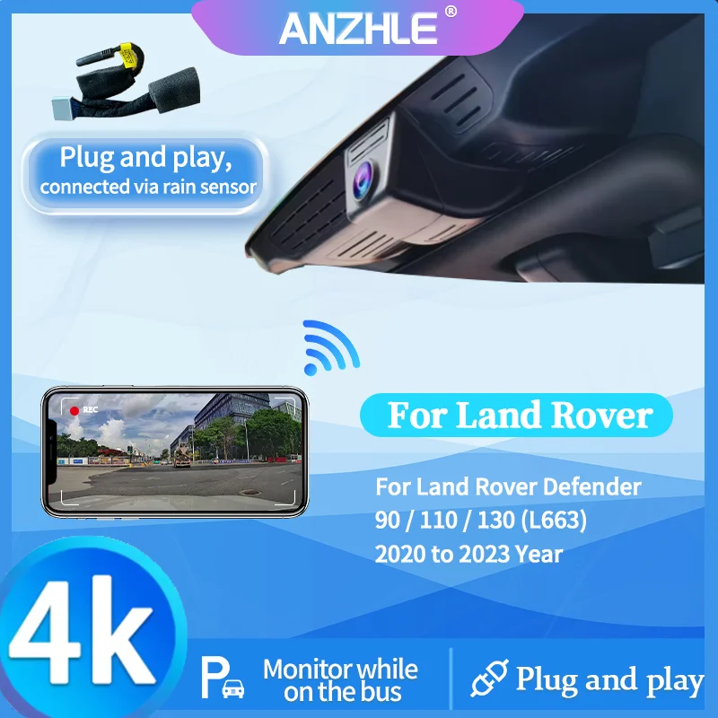 ANZHLE 4K DVR Dash Camera with Sony Lens Video Recorder for Land Rover Defender 90 110 130 L663 2020-2023 OEM Car Dash Cam