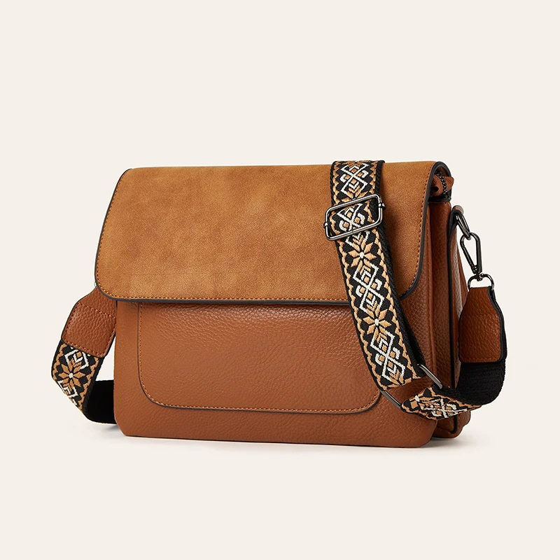 

3pcs Crossbody Bags Women Retro PU Plain Cross Flap Cover Hasp Shoulder Bag Geometry Shoulder Strap