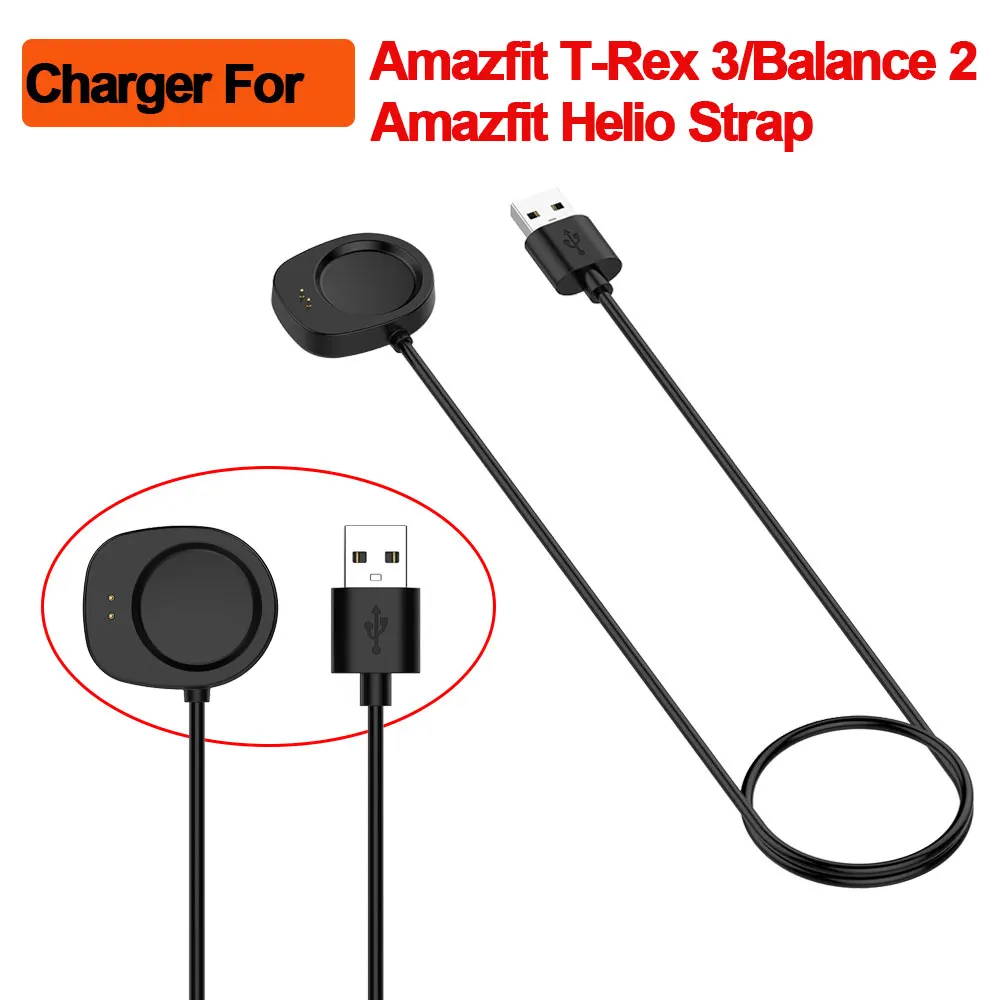 Cargador USB para el reloj inteligente Huami Amazfit T-Rex 3 Pro. Cable de carga para Amazfit Balance 2, Helio, Cheetah 2 y Ultra Bip Max.