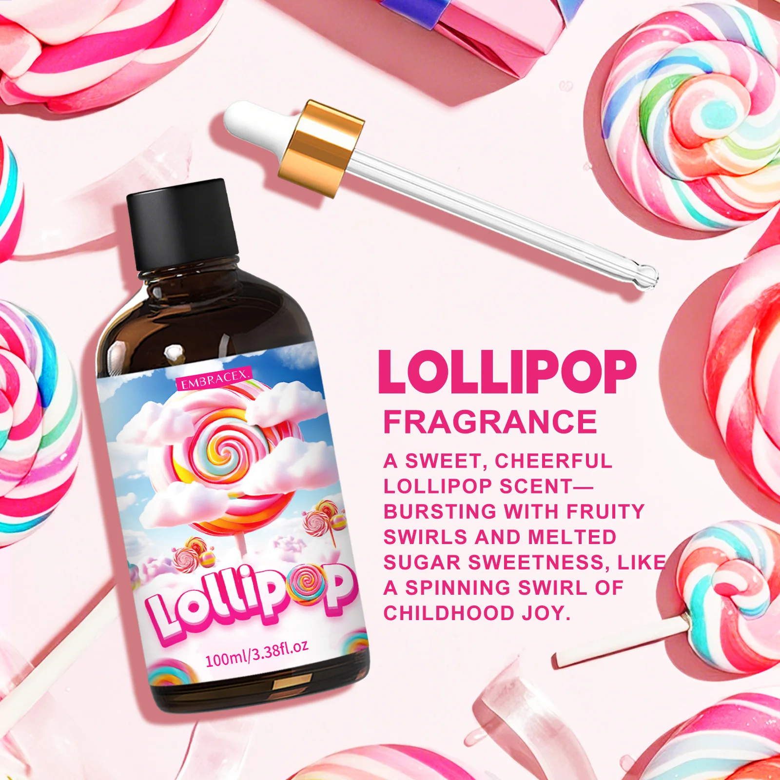 100ml Lollipop Fragrance Oil Skincare Body Massage Oil Moisturizing Long Lasting Scent Making Soap/Bath Ball Gift To Friends