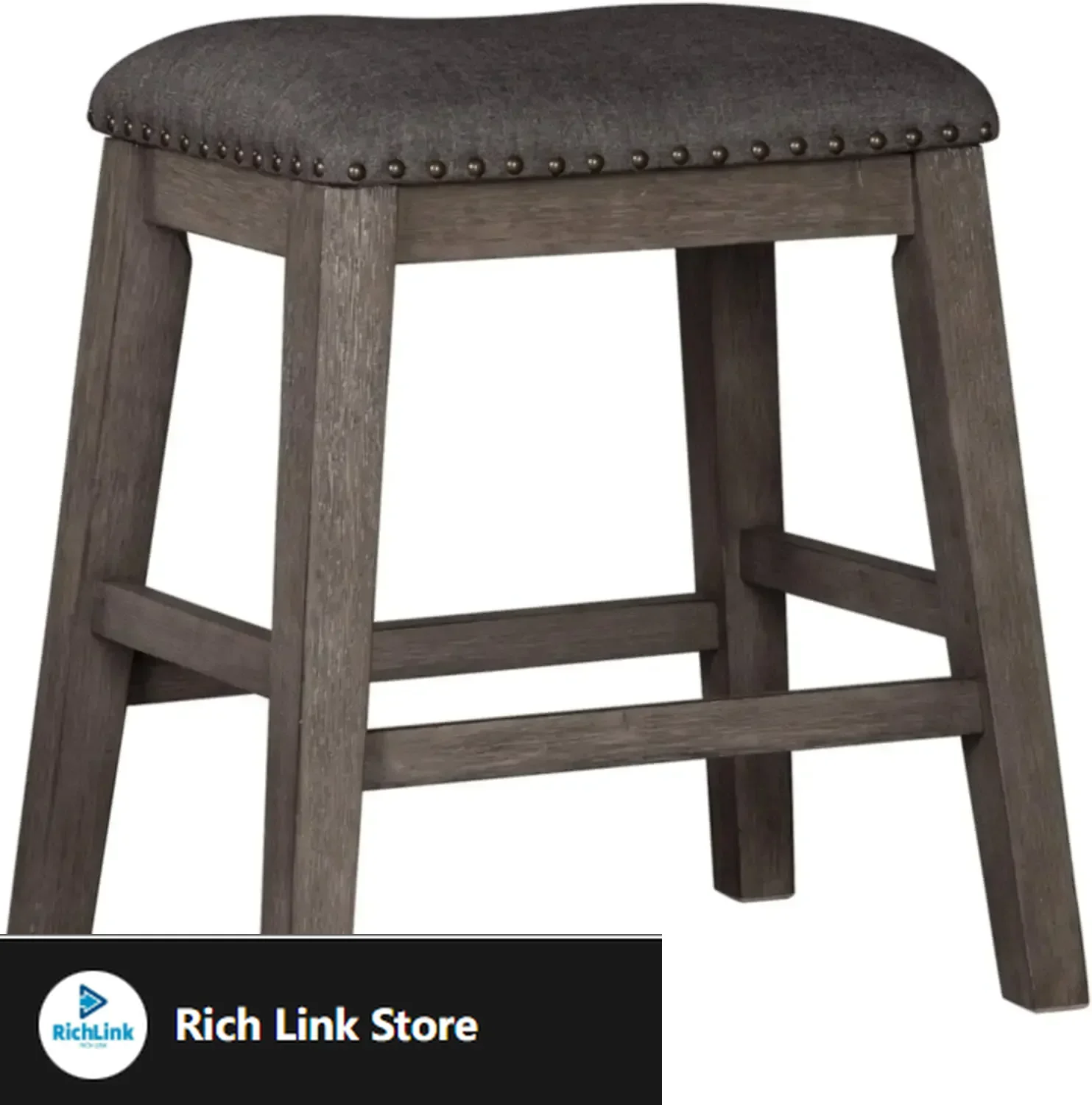 

Signature Design by Ashley Caitbrook Rustic 24.4" Counter Height Upholstered Barstool, 2 Count, Gray