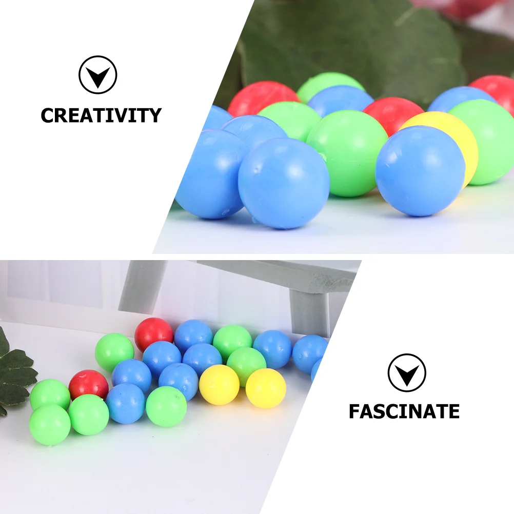 4 Bags Marbles Game Beads No Holes Hippo Educational Replacement DIY Craft Undrilled Board Balls