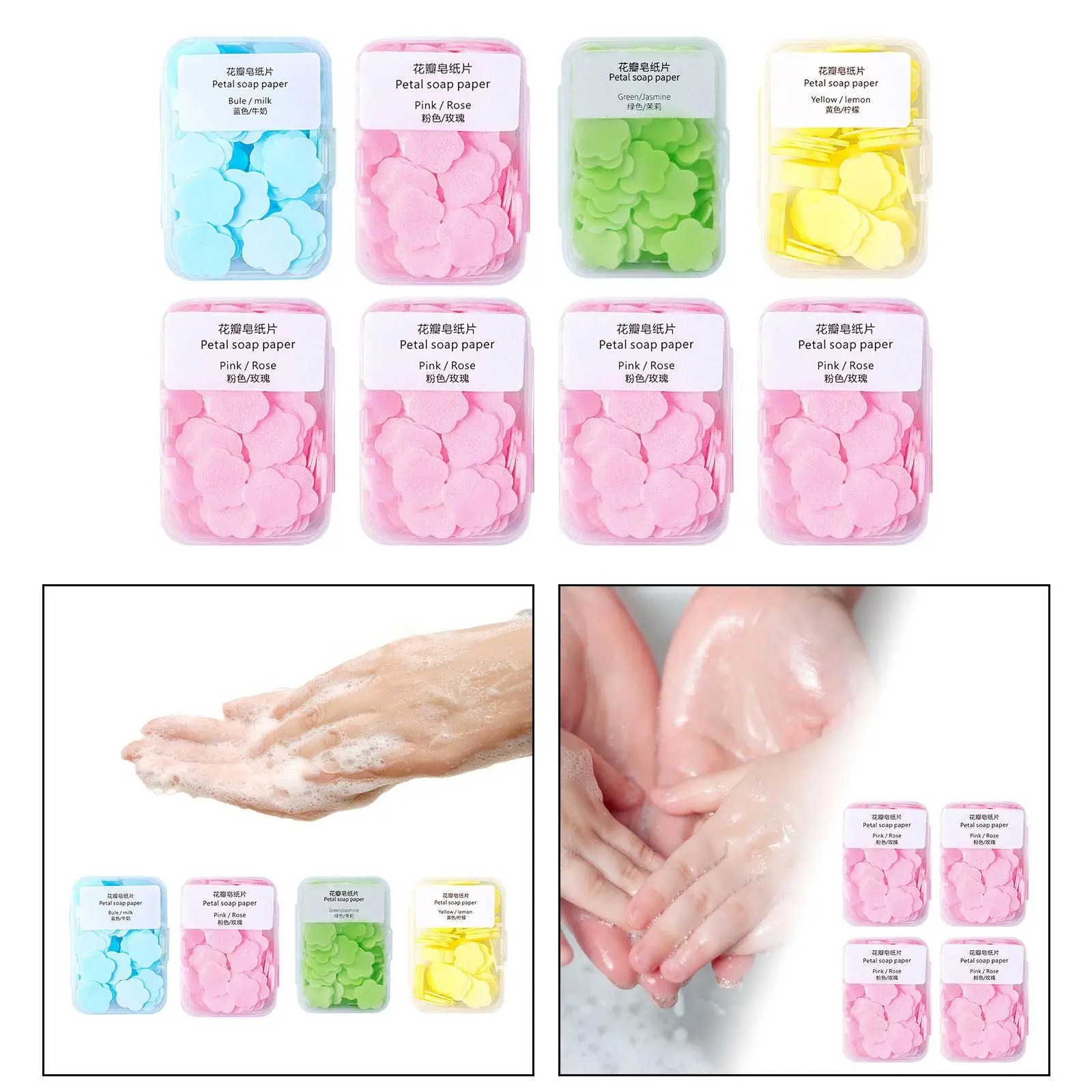 400 Pieces Paper Soap Sheets Disposable Flower Petal Soap Flakes for Outdoor