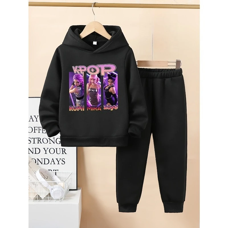 Ensemble sweat à capuche et pantalon imprimés en 3D, mode automne et hiver KPOP Anime Sweet Cool Girl, sport de loisirs en plein air