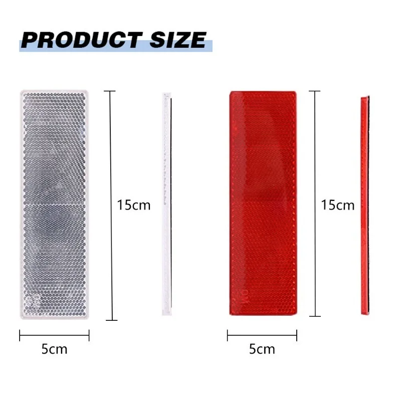 Truck Trailer Rectangle Plastic Reflector Reflective Tape Adhesive Auto Safety Night Warning Plate Stickers Car Accessories - Image 6