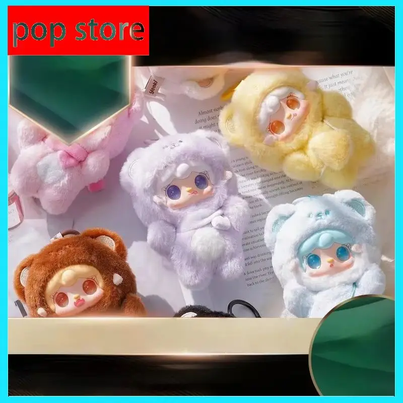 Yooki – boîte aveugle de 4e génération, 6 pièces, série de petits ours, jouets en peluche, poupée exquise, porte-clés, sac à dos, pendentif mystère