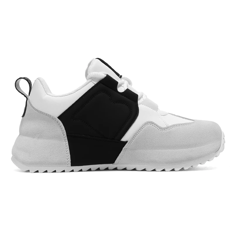 รองเท้าผ้าใบทรง Chunky สำหรับผู้ชาย ดีไซน์เนอร์ รองเท้ากีฬาแฟชั่นลำลอง หน้าผ้าไมโครไฟเบอร์ หนังด้านบนเสริมพื้นรองเท้าด้านใน