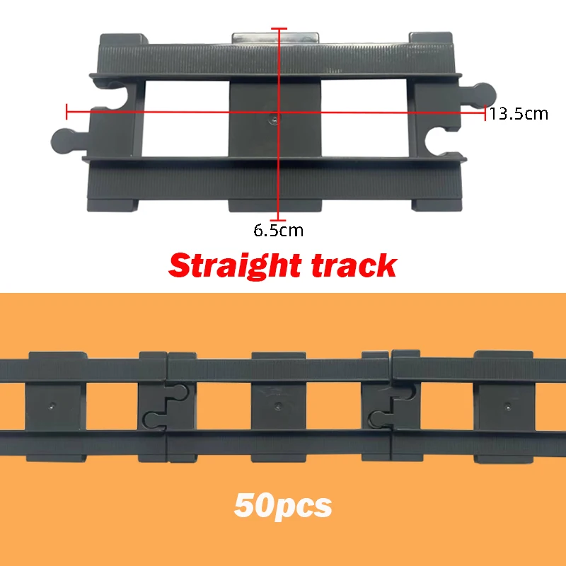 Big Size Train Car Tracks Bricks Transport Accessories Straight Curved Uphill Switch Rail Building Blocks Compatible Large Toys