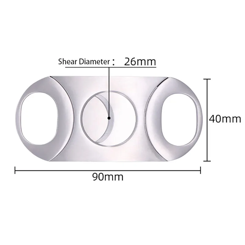 1PCS All Stainless Steel Cigar Cutting Tool Metal Kitchen Kit Sliver Color Zigarre Cigarette Knife Accessories