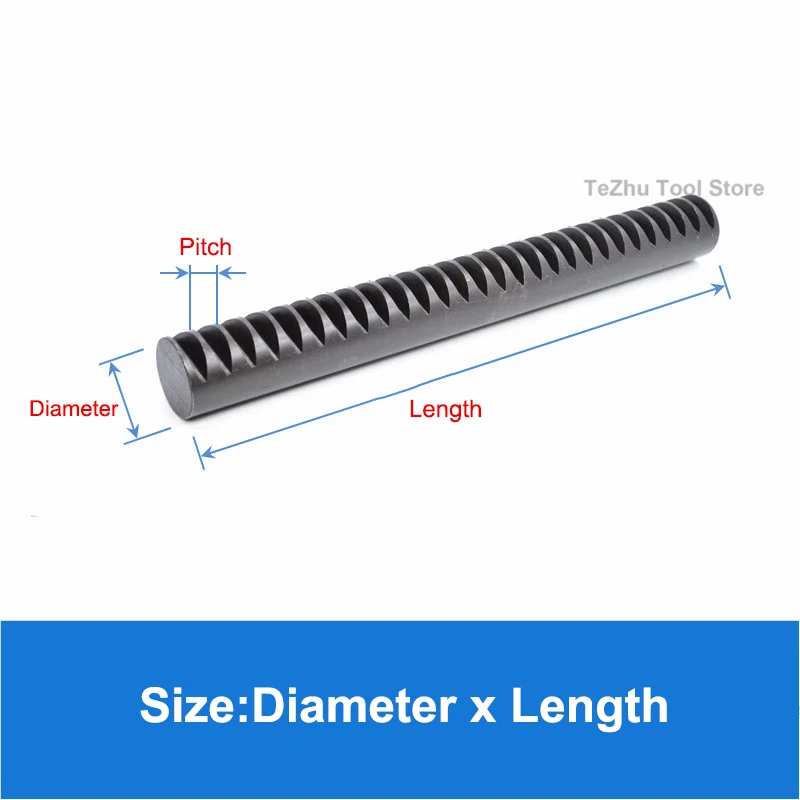 1pc 45# Steel Ф10-Ф30 Circular Rack Gear 0.5/0.8/1/1.5/2/2.5/3 Mod Length 500mm 1000mm Round Rack Cylindrical Rack