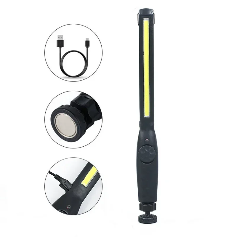 

LED Work Light USB Rechargeable COB Work Light Portable Magnetic Cordless Inspection Light for Car Repair, Home Use, Workshop