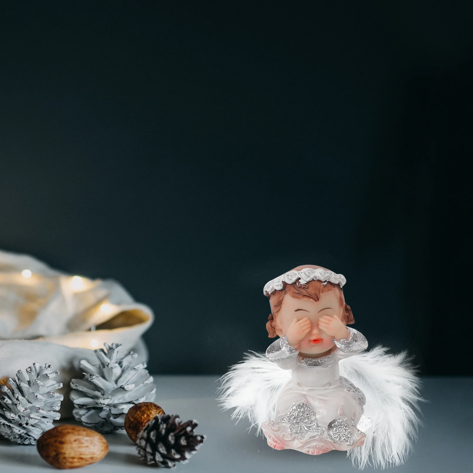 

3Pcs Small Angel Sculpture Christmas Decoration Heartwarming Design for Childrens Rooms Fairy Gardens Holiday Gatherings