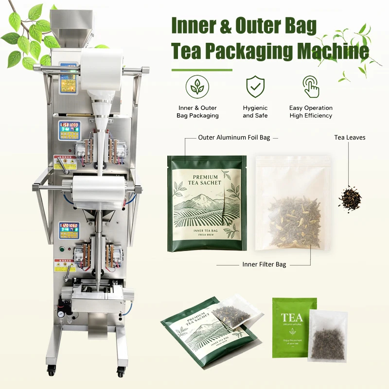 Automatic Inner and Outer 0 Bag Packaging Machine with Date Printing for 0 Leaves Herbs and Loose 0 Sachet Packing Machine