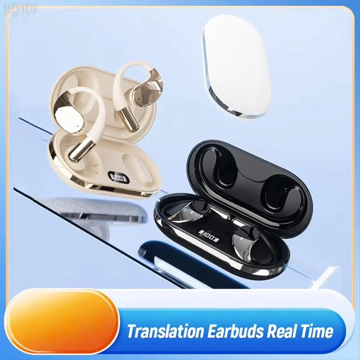 【~ New Y24A】Wireless BT Language Translator Earbuds Ai Translating Earbuds Headphones Translator Earbuds for Travel Business,B