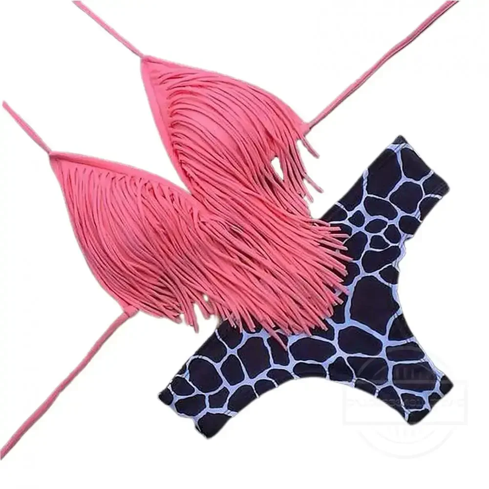 2 قطعة/المجموعة السباحة بيكيني مثير Colorfast SummerTassel عالية الخصر مجموعة البكيني الاستحمام ملابس السباحة مجموعة لينة ملابس السباحة مجموعة للشاطئ