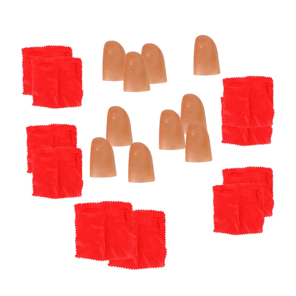 

10 Sets Silk Scarf Props Prank Toy Fake Thumb Tip Tips Disappearing Scarves Magician Accessories Plastic Toys
