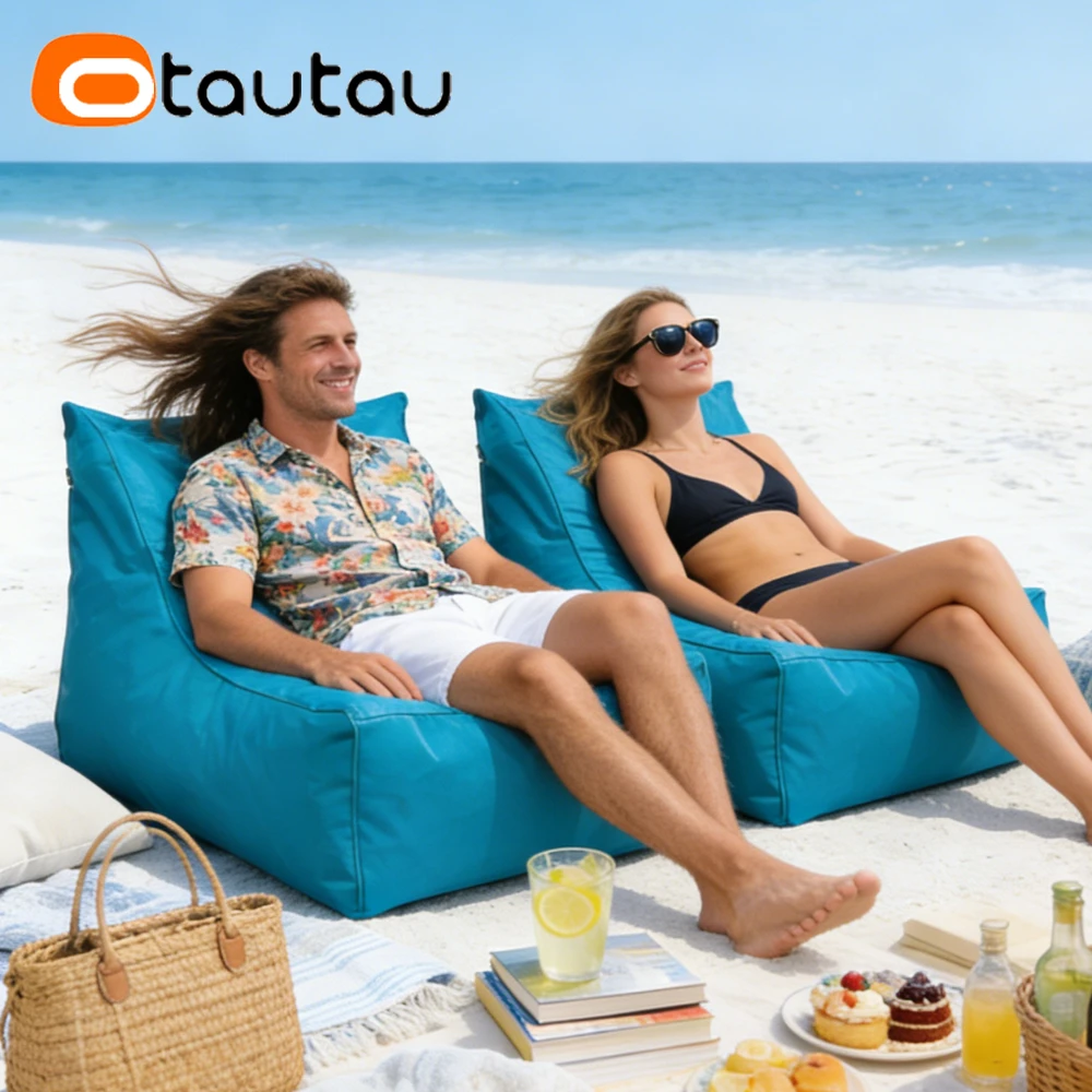 Funda para Puf de Jardín para Exteriores OTAUTAU, Funda para Tumbona de Playa y Piscina, SF467【¡Sin Relleno! ¡Es necesario comprar el relleno por cuenta propia!】