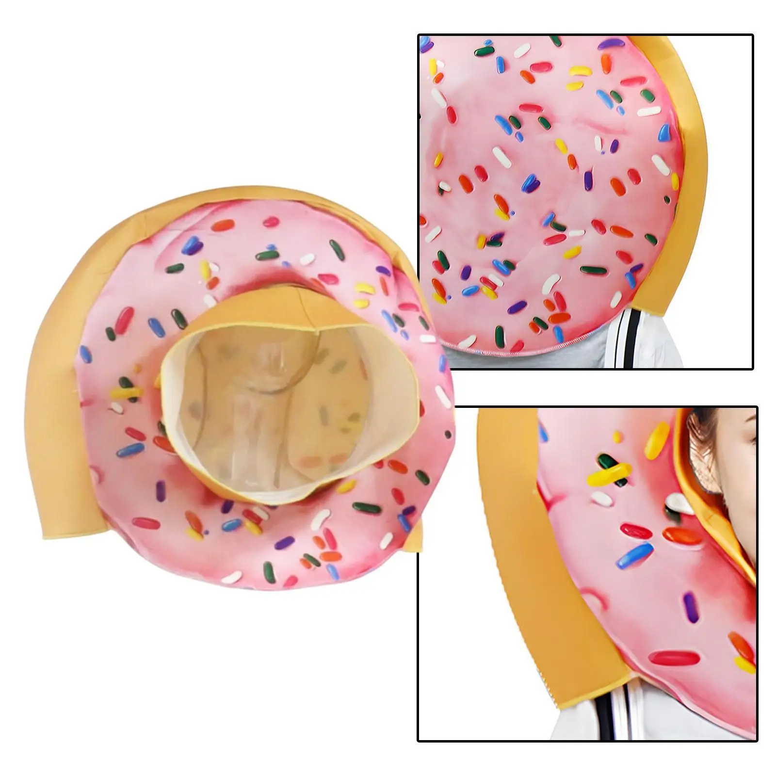 Donut Hat Cosplay Selfie Hat Funny Costume Cap for Party Fancy Dress Holiday
