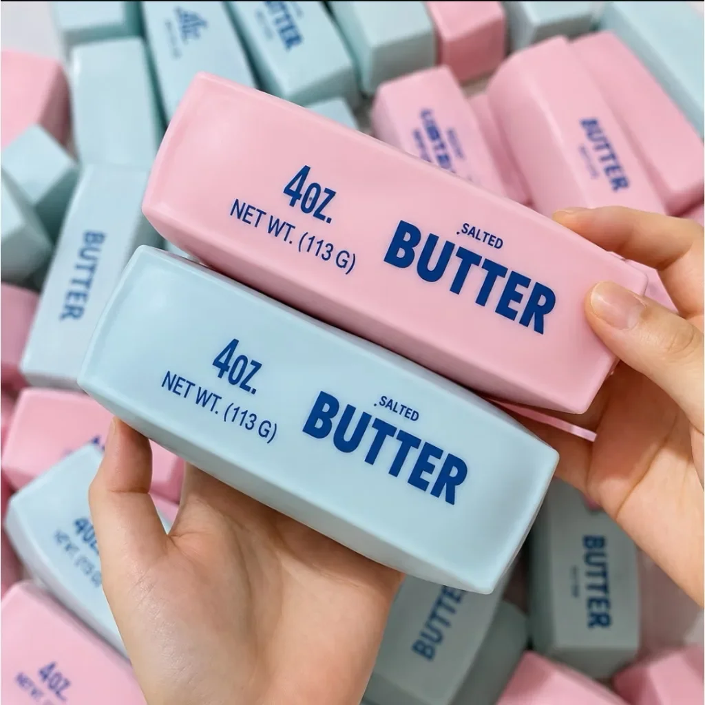 Round Blocks Filled Butter Stick Squishy Fidget Toy Crunchy ASMR Squeeze Stress Ball Hand Relax Gift