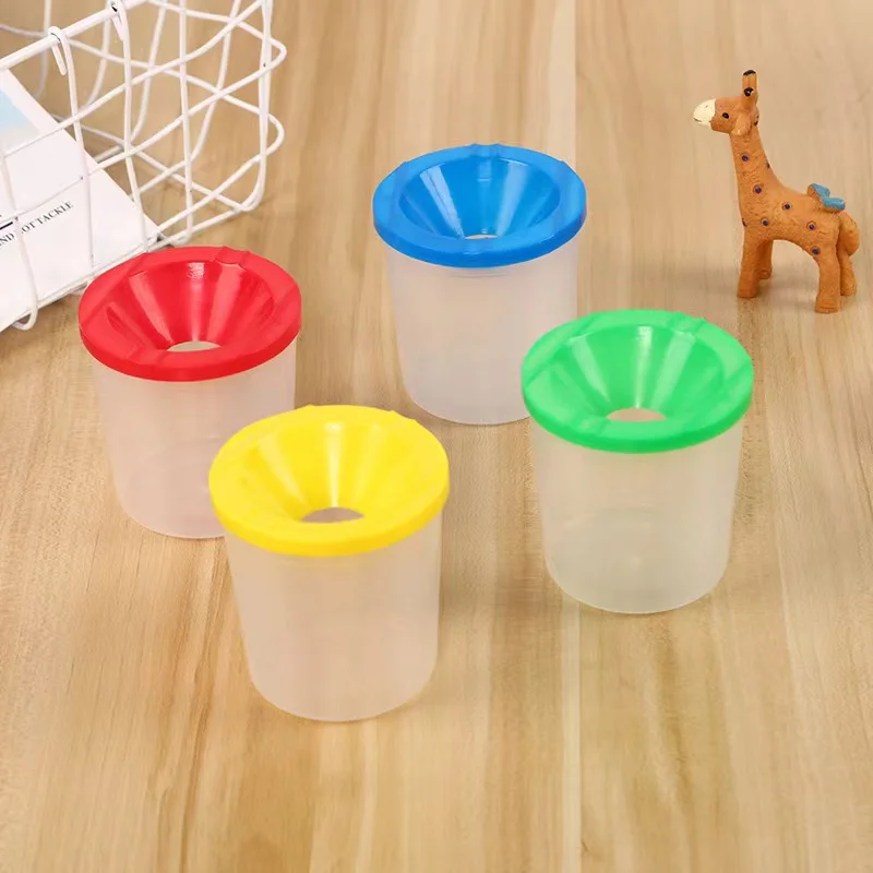 1PCS Children\'s Painting Brush Wash Cup Plastic Anti-roll Art Multi-purpose Pigment Toning Graffiti Painting Brush Wash Cup