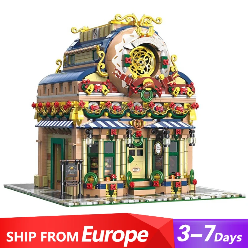 Creative Expert Modular Buildings MOC 33202 Donut Dessert Workshop Architecture Model 3945PCS Building Blocks Brick Puzzle Toys