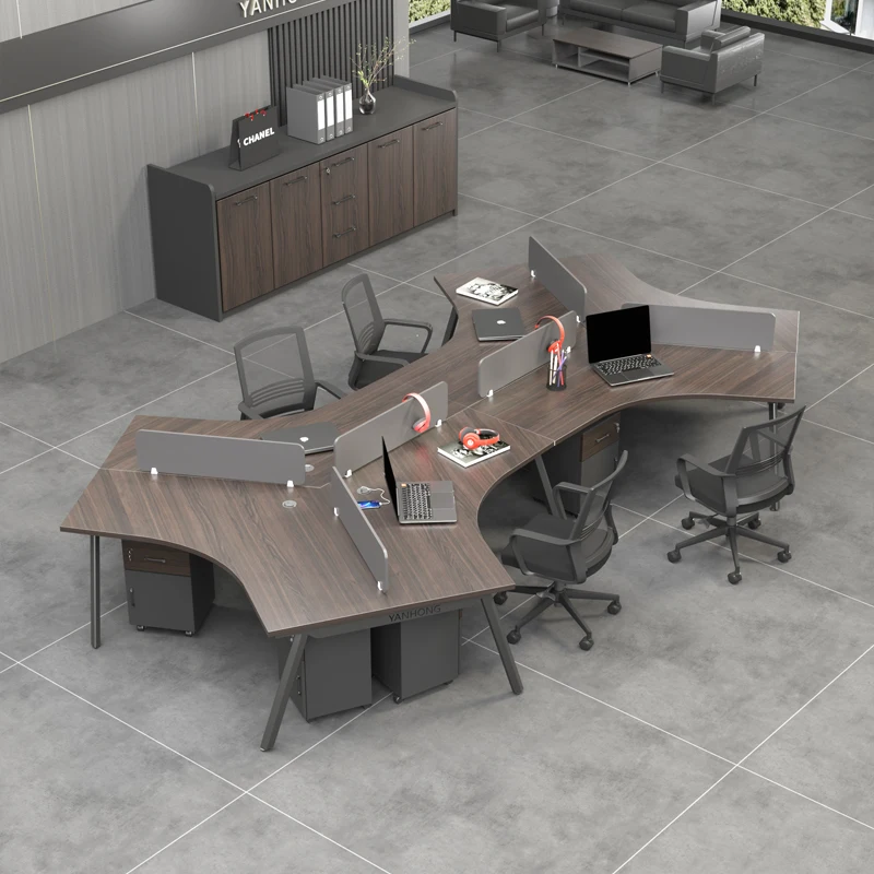 3/5/7/8 People Creative Modern Design Office Workstation Staff Office Chair Set Style Simple Staff Desk