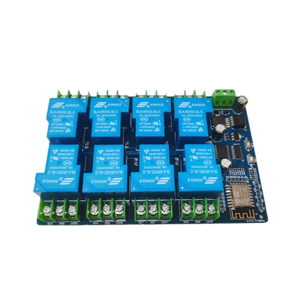 I/O Ports 30A Relay Module DC7-28/DC5V Power Supply 8 Way ESP8266 WIFI Relay Module ESP-12F WIFI Development Board for Arduino